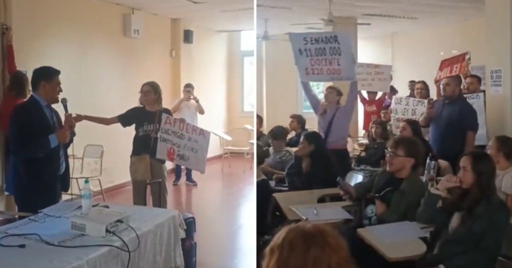Tensión en la UBA: legisladores libertarios fueron increpados y debieron abandonar una&nbsp;clase